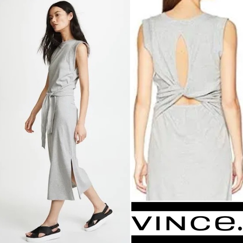 VINCE Wrap Waist Midi Casual Dress